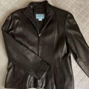 Nine West black leather jacket
